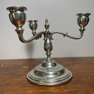 Shirley Handmade Pewter centerpiece candelabra handmade Williamsburg VA
